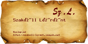 Szakáll Lóránt névjegykártya