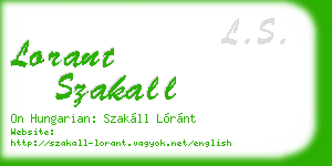 lorant szakall business card